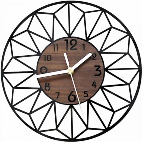Horloge Murale Bois Acrylique 40cm Horloge Murale Silencieuse sans Tic-Tac Salon Chambre Cuisine Bureau Grande Pendule Murale Bois Moderne Vintage Classique (1/5)