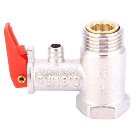 Soupape de sécurité de 1/2 pouce, soupape en laiton nickelé de 0,9 MPa, adaptée aux chauffe-eau (1/4)