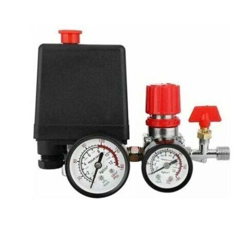 Régulateur de pression avec manomètre pour utilisation avec une vanne de commutation de pression de compresseur d'air (1/4)