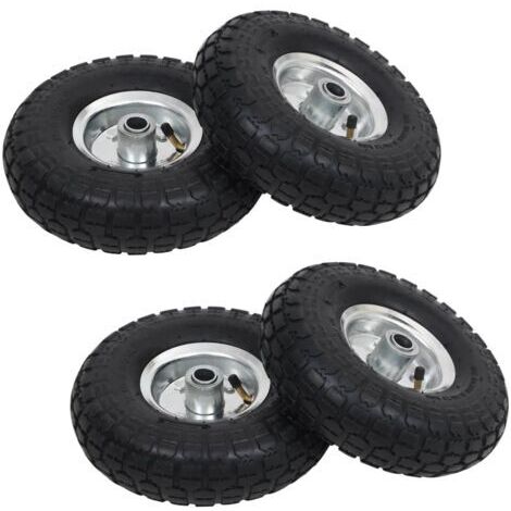 Roues de poussée, 4 au total, en caoutchouc, 4,10/3,50-4 (260 x 83 mm) vidaXL (1/5)