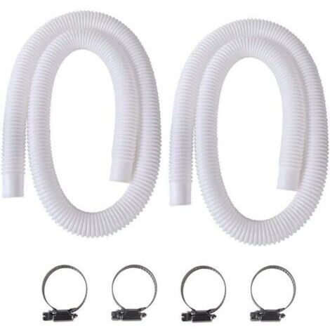 Tuyau de piscine de 32 mm, tuyau de piscine hors sol en deux sections, tuyau de rechange de 150 cm, convient aux piscines Intex 330 GPH, 530 GPH et 1000 GPH. (1/4)