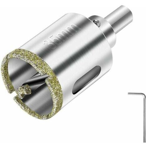 Scie cloche diamantée 35 mm, foret diamanté avec guide central, scie cloche pour carrelage, surface revêtue de diamant, pour la découpe du verre, des carreaux, de la céramique, du marbre et du calcair (1/5)