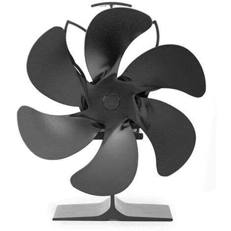 Ventilateur de poêle à bois silencieux et écologique, entraîné par la chaleur, à six pales, circulation silencieuse, adapté aux ventilateurs de cheminée pour poêles à granulés/poêles à bois. (1/4)