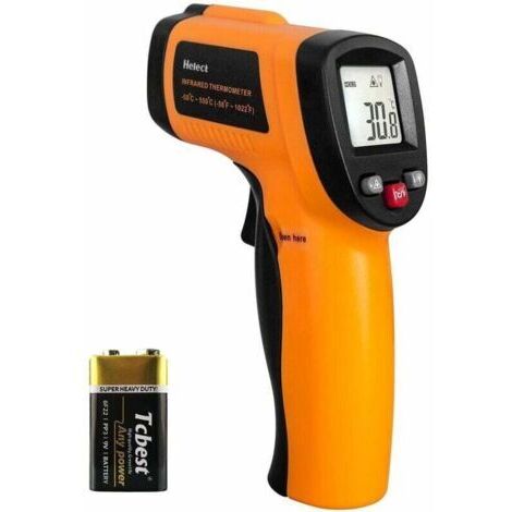Thermomètre laser infrarouge sans contact, plage de mesure de -50℃ à 550℃, avec écran LCD rétroéclairé (type sans contact). (1/4)