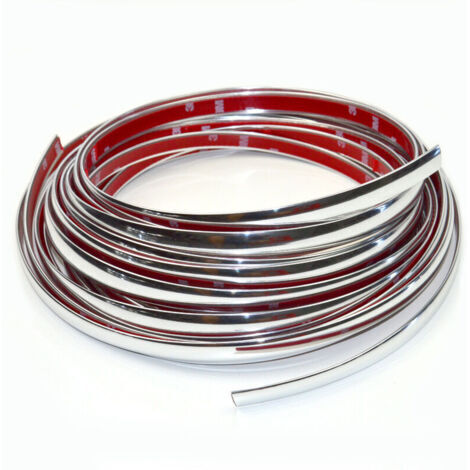Bandes décoratives chromées pour automobiles, 6 mm x 5 m, bandes décoratives adhésives chromées pour la décoration extérieure des véhicules (6 mm x 5 m). (1/4)