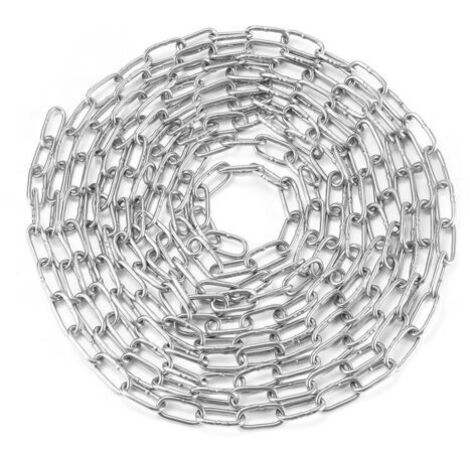 Chaîne en acier inoxydable 304, chaîne soudée robuste et durable, adaptée à la clôture, à la promenade des chiens, au séchage des vêtements, etc., avec une capacité de charge maximale de 80 kg (3 mm -