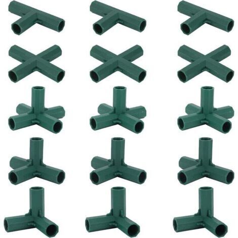 15 connecteurs d'angle pour structure de serre, diamètre de poteau de 16 mm, supports de jardin robustes