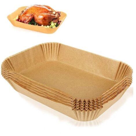 Papier de cuisson pour friteuses à air Ninja, 100 feuilles, blocs de papier rectangulaires de 20,5 x 14 cm, adaptés aux friteuses à air double zone et double couche Ninja Foodi et autres accessoires p (1/4)