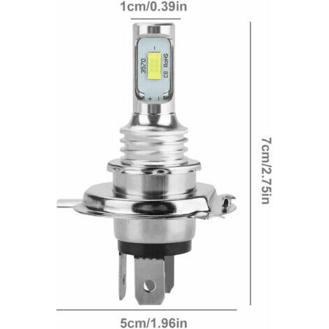 Lot de 4 ampoules LED H7 6000K 110W 8000LM – Feux antibrouillard – Lumière blanche intense – Durée de vie : 50 000 heures (1/3)
