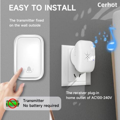Se connecte automatiquement et sans fil aux serrures de porte, sans piles, avec une portée effective de 100 mètres, 38 boutons de porte externes et des couleurs de serrure sans fil en option. (1/3)