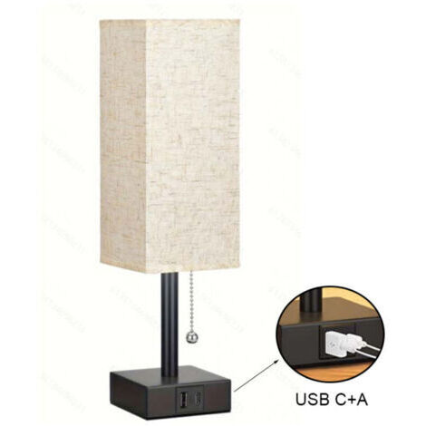 Cet ensemble de deux lampes de chevet tactiles est doté d'interfaces de contrôle USB-A et USB-C, est à intensité variable et possède un abat-jour en lin blanc, ce qui le rend adapté aux chambres, aux (1/3)