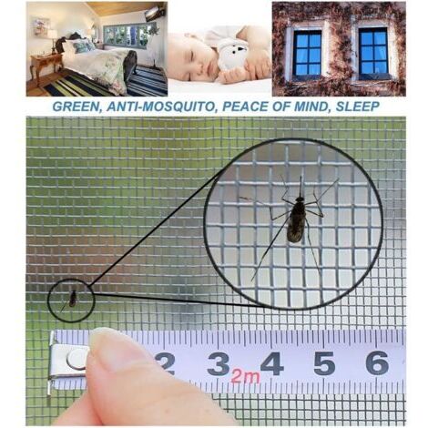 Moustiquaire adhésive réglable 120x150cm pour fenêtres, filet anti-insectes, moustiquaire adhésive amovible pour fenêtre (noire). (1/4)