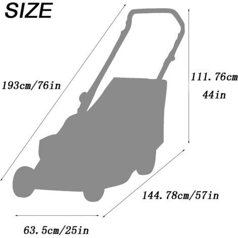 Housse de tondeuse à gazon imperméable en fibre de polyester 210D, résistante à la poussière et à la pluie, noire. (1/4)