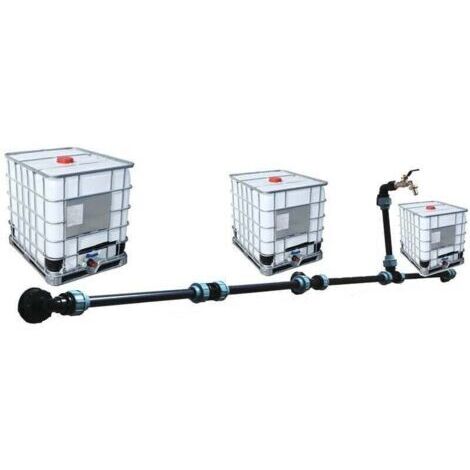 Kit de raccordement IBC S60 x 6 pour 3 réservoirs de vidange parallèles et robinets de jardin de 3/4 pouce