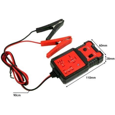 Testeur de relais automobile 12 V, détecteur de batterie automobile universel, analyseur de relais électronique automobile, outil de diagnostic avec pince crocodile (1/4)