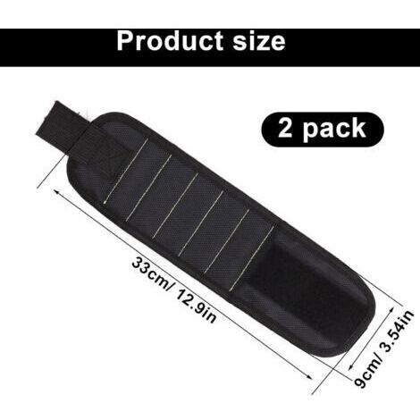 Ce bracelet magnétique pour homme, composé de deux pièces, est doté de 15 aimants puissants et d'une taille ajustable, ce qui en fait un outil idéal pour les artisans, convenant aux ouvriers du bâtime (1/3)