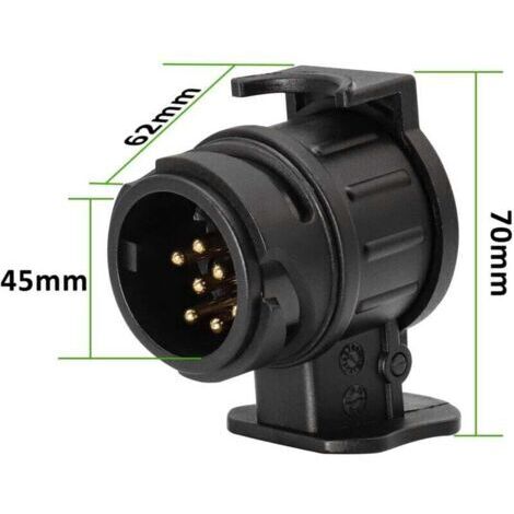 Adaptateur de remorque 13 broches vers 7 broches – Boîtier en nylon étanche – Connexion stable pour camping-cars et camions (1/4)