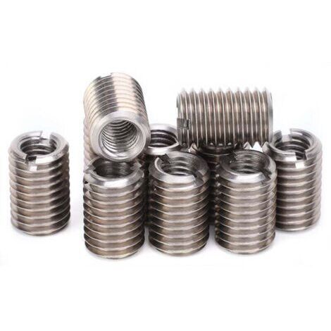 Manchon de réparation pour écrou adaptateur, 10 inserts filetés, acier inoxydable, filetage intérieur M8 et filetage extérieur M12