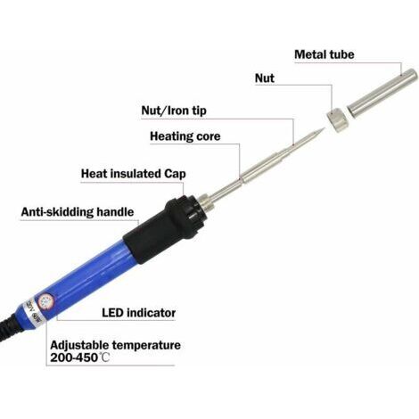 Kit de pyrogravure 60 W – Température réglable de 200 °C à 450 °C – Poignée ergonomique en silicone – Convient pour le bois, le cuir et le liège – 56Vingt (1/4)