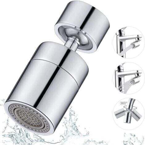 Aérateur de robinet rotatif à 360 degrés, filtre d'économie d'eau, pommeau de robinet de cuisine rotatif, pommeau de douche filtrant réglable à 2 modes, économiseur d'eau pour la cuisine, double fonct (1/3)