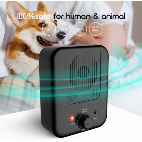 Suppresseur d'aboiements à ultrasons, adapté aux chiens, portée efficace de 10 mètres, capteur automatique, rechargeable, étanche, convient à une utilisation intérieure et extérieure.