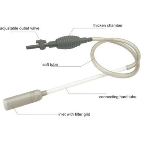 Nettoyeur de fond pour aquarium - Aspirateur pour aquarium - 260 cm - Haute qualité - Tuyau d'aspiration - Clapet anti-retour - Tube robuste et durable - Filtre