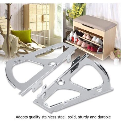 2 charnières en acier inoxydable pour meuble à chaussures, charnières pour meuble à chaussures, charnières pour meubles de cuisine, ferrures pivotantes, remplacement pour cuisine et salon (Niveau 1). (1/4)
