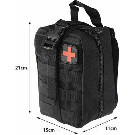 Trousse de premiers secours, trousse de survie, boîte à premiers secours, trousse médicale d'urgence noire (vide) pour le camping/le travail (1/3)