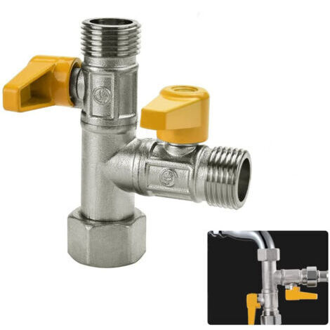 Raccord en T G 1/2 – Raccord en T en laiton – Installation facile entre les pommes de douche et les robinets – Résistant à la pression et à la corrosion (1/3)