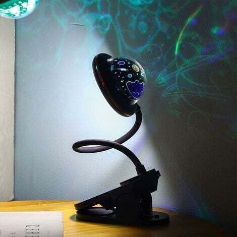 Lampe de chevet LED rechargeable par USB à pince – Projection de ciel étoilé – Bras flexible en silicone – Réglage de la luminosité tactile à 360° – Autonomie de 10 heures (1/3)