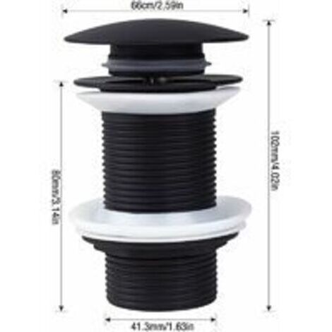 Bouchon de vidange pour évier, bouchon de vidange escamotable, adapté aux éviers et lavabos. (1/4)