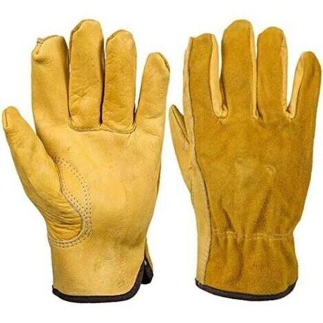 Gants de jardinage en cuir renforcé, imperméables et résistants à la perforation - unisexe, grande taille