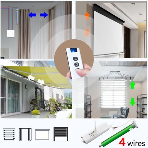 Module de commande sans fil pour stores enrouleurs, télécommande sans fil pour moteur AC, compatible avec les stores enrouleurs, les stores vénitiens et les auvents, AC 220V/230V, émetteur RF, portée (1/4)