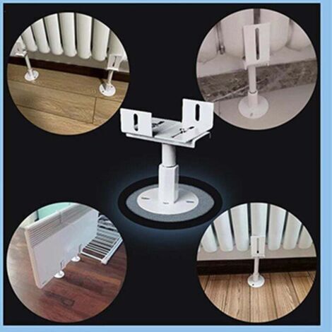 Un ensemble de 2 supports de radiateur en aluminium avec pieds de radiateur en fonte, résistants aux embruns salins, adaptés à un usage domestique, hauteur réglable (13-18 cm).