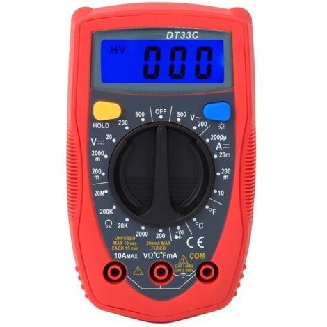 Multimètre numérique portable, voltmètre, sac à outils d'électricien à grand écran (1/3)