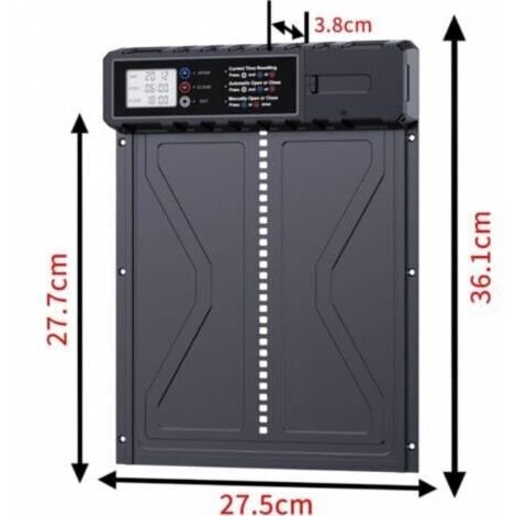 Porte automatique en aluminium pour poulailler – Écran LCD programmable – Résistante aux intempéries – Dispositif de sécurité intégré avec capteur d'obstacles (1/3)