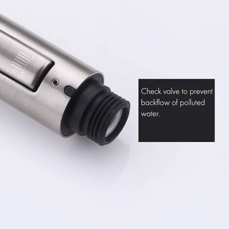 Aérateur de robinet de cuisine remplaçable, pommeau de douche extractible universel détachable G1/2 en acier inoxydable brossé SUS304, PFS200-BS (1/4)