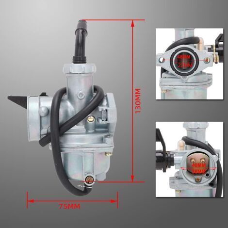 Carburateur PZ22 22 mm – Alliage d'aluminium haute qualité – Convient aux motos de 110 à 125 cm3 – Réglage automatique du rapport air/carburant – CRF70