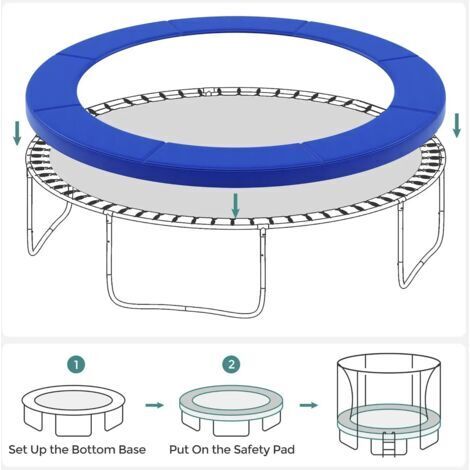 Une protection de ressort pour trampoline, 306 cm, housse résistante aux UV et aux déchirures, housse de ressort de rechange de 10 pouces de large.