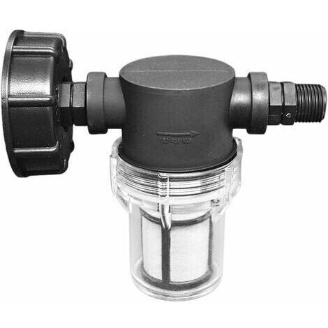 Robinet de raccordement pour réservoir d'eau de 1000 L, raccord pour tuyau d'arrosage avec filtre pour récupérateur d'eau de pluie, adaptateur pour réservoir d'eau IBC S60x6 (filetage extérieur 1/2 po