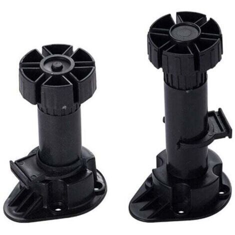 24 pieds de meubles en plastique, pieds de meubles réglables, pieds de meubles en plastique noir (80 mm-100 mm) (1/3)