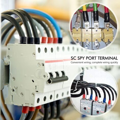 Kit de sertissage de bornes électriques automobiles de 120 pièces, comprenant des bornes de batterie à sertir, des connecteurs SC, un aperçu des ports et des manchons isolants, dans un schéma de coule (1/4)