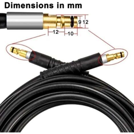 Tuyau de nettoyage haute pression de 6 mètres avec raccord rapide, adapté aux machines de nettoyage de la série K. (1/3)