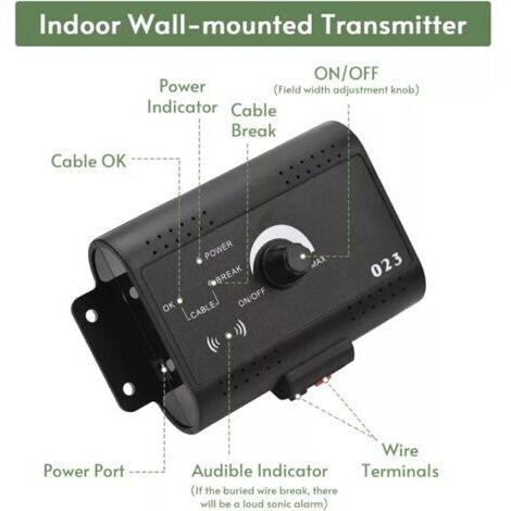 Clôture électronique pour chiens, système de clôture souterraine pour animaux de compagnie, 200 mètres de fil périmétrique souterrain, équipée d'un collier étanche/rechargeable, fonction de choc élect (1/3)