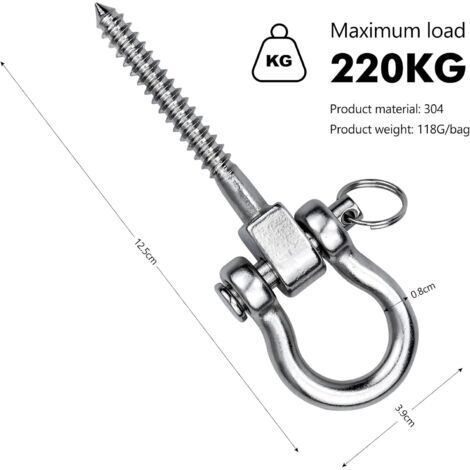 Capacité de chargement : 220 kg. (Remarque : la dernière partie, "甘cho de techo resistice,gancho para hamaca de acero", semble être une faute de frappe et n'est pas traduite.) (1/4)