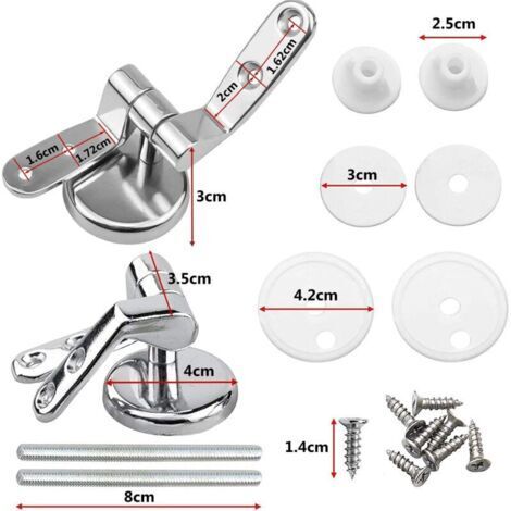 Ensemble de 2 charnières de siège de toilette, pièces de rechange en alliage de zinc (1/3)