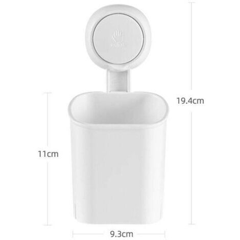 Porte-spatule avec puissantes aérations et étagère murale convient pour le spazzolino, le dentifrice, le grattoir et comme étagère de rangement dans les placards de cuisine blanc. (1/3)