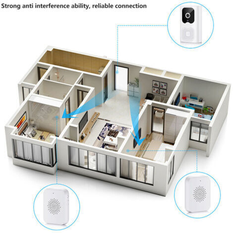 Cette sonnette vidéo sans fil intelligente offre la surveillance à distance, le Wi-Fi, la vidéo HD, la vision nocturne et la communication bidirectionnelle. (1/3)