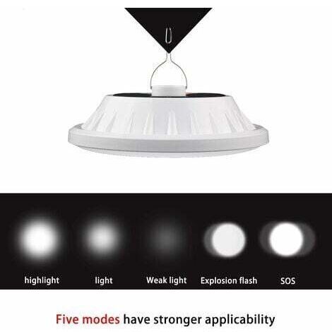 Lampe de camping solaire LED rechargeable par USB avec télécommande, 5 modes, étanche IPX7, pour tente. (1/4)