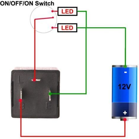 Relais clignotant électronique réglable 12V à 3 broches pour automobiles et motos, plage de puissance de 0,1W à 150W.